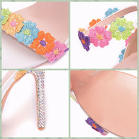 Temperament Word Strap Stiletto Sandals White Lace Wedding Shoes