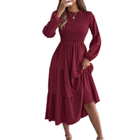 Long-sleeve Slim-fit Maxi Dress Womens Clothing