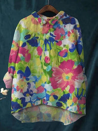 Long-sleeve 5-button Shirt With 3D Digital Animal Print
