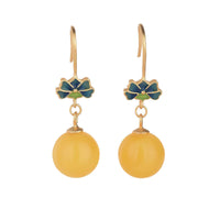 Yellow Beeswax Autumn Simplicity Water Drop Earrings