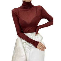 New Springautumn Turtleneck Long-sleeve Top For Women