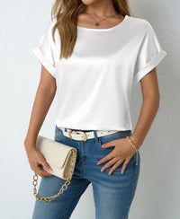 New Springsummer Womens Loose-fitting Cropped T-shirt