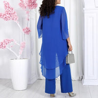 Loose-fitting Casual Solid-color Womens Chiffon Top