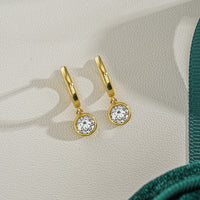 S925 Silver Ladies Round Studs Simple Moissanite Earrings