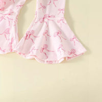 Letter Print Sweatshirt Bell-bottom Pants Suit