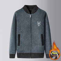 Men's Middle-aged Leisure Simple Warm Knitted Cardigan