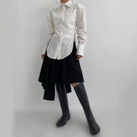 Slimming Figure-hugging Cotton Long-sleeve Shirt