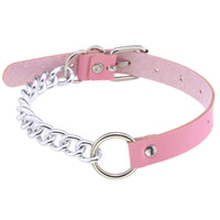 Leather Ring Neckband Necklace O-ring Neck Band