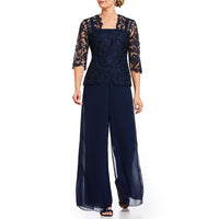 Blouse Hollow Lace Jacket Jumpsuit Women's Simple Suit