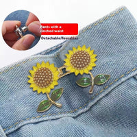 Sunflower Waist Button Jeans Waist Tightening Fixing Buckle