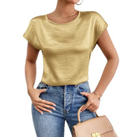 Casual Solid Color Short-Sleeve T-Shirt Women's Top