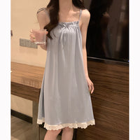 Women's Pure Cotton One Collar Suspender Nightdress