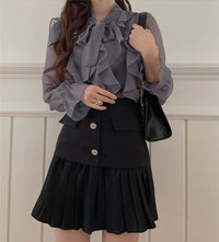 Chiffon Blouse Women's Casual Sheer Shirt