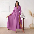 Womens Fashion Printed Long-Sleeve Dress