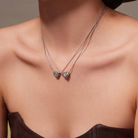 Stainless Steel 26-Letter Heart Pendant Clavicle Necklace