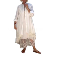 Women's Round-neck Sleeveless Hollow-out Long Dress