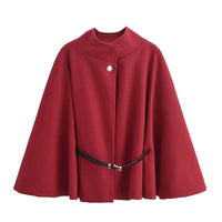 Spring Woolen Short Overcoat For Women