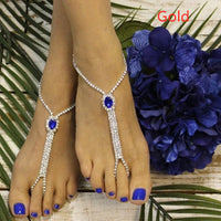 Fashion Personality Multilayer Rhinestone Link Anklet