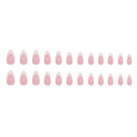 Simple Pure Desire White French Almond Nail Fashion All-match Wear Nail Finished Product