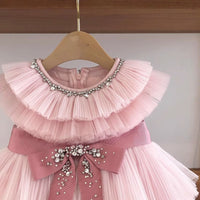Girl's Birthday Bow Tulle Tutu Dress