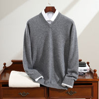 Men's Pure Cashmere Long-sleeved Knitted Base Sweater