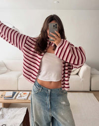 Womens Round-Neck Sweater Coat For Autumn And Winter Warm And Casual