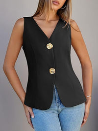 Vest Jacket Women's Slit Slim Fit