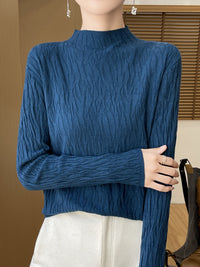 Knitted Jacquard Long-sleeved Sweater For Women As Base Layer