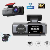 4K Dual Lens Driving Recorder HD Ultra Wide Angle Night Vision WiFi Front And Rear Dual Recording GPS Vehicle Recording