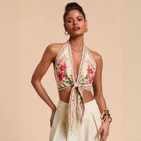 Women's Fashion Casual Backless Printed Camisole