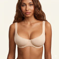 Unlined Balconette Bra Underwired Double Layer Cup Adjustable Straps Soft Stretchy Invisible Under Low Cut Tops SpringStatements