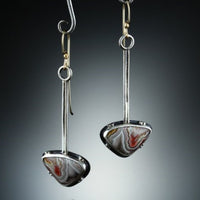 Geometric Triangle Enamel Asymmetric Earrings