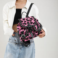 Personalized Leopard Print Backpack Trendy Fashion Flip Schoolbag
