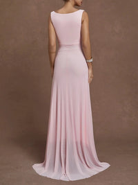 Stylish And Elegant Sleeveless Slim-fit Pink Dress
