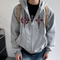 Spring And Autumn Retro Cardigan Sweatshirt, Loose And Casual Outerwear