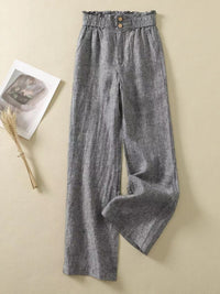 Linen Wide-leg Pants Female High Waist Drooping