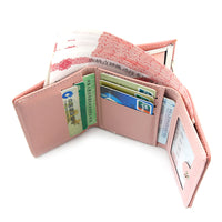 Womens Three-Fold Wallet With Hollowed-Out Heart Design