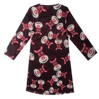 Fashion Casual Santa Printed Long Sleeve Girls Dress