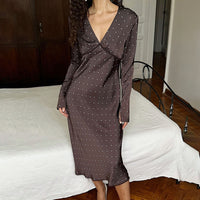 Women's New Satin Polka-Dot Lace Dress