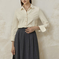 Women's AutumnWinter Three-Dimensional Simple Long-Sleeve Shirt