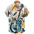 Men's Short-sleeved Casual Music Printing 3D Shirt Versatile