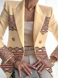 European And American Women's Clothing Fashion Printed Suit Slim Fit Small Suit
