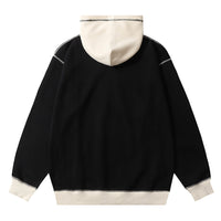 Letter Printing Color Stitching Hoodie Men's Loose