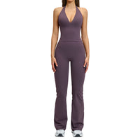 Sports Neck-Hanging Beautiful-Back Brushed Flared Yoga Set