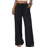 Fashionable Casual Solid-Color Versatile Womens Pants With Elastic Waist