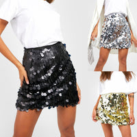 Women's Slim-fit Sequined Sheath Skirt