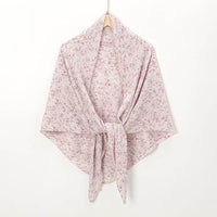Pearl Chiffon Printed Square Scarf Pleated Scarf