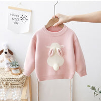 Girls' Knitted Thickened Integral Velvet Sweater
