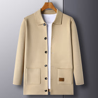 Cardigan Men's Knitted Turn-down Collar Coat Thin Loose Sweater