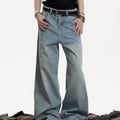 American Retro Washed Worn Jeans Women's Loose Straight